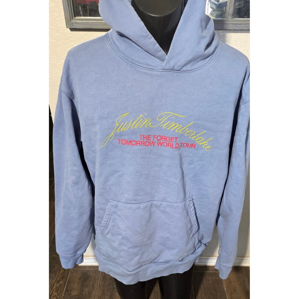 Justin Timberlake Forget Tomorrow World Tour 2024 Hoodie Blue XL MD1026